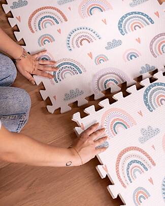 Family Nation Tappeto Gioco Puzzle Montessori - Rainbow - 6 Pezzi - Morbido e Sicuro dalla Nascita - 175x117cm - dalla Nascita Tappeti Puzzle