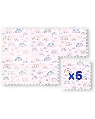 Family Nation Tappeto Gioco Puzzle Montessori - Rainbow - 6 Pezzi - Morbido e Sicuro dalla Nascita - 175x117cm - dalla Nascita Tappeti Puzzle