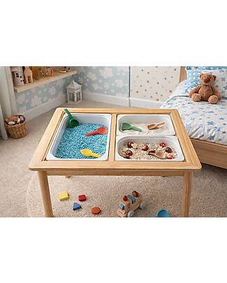 Family Nation Tavolo Sensoriale Montessori Magnetico con 3 Contenitori - 73x53x50 cm - Gioco Educativo per Bambini 3+ Anni Giochi Sensoriali_
