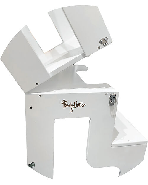 Family Nation Torre Montessori 2 in 1 - Bianco - Convertibile in Tavolo+Sedia Torri Montessoriane_