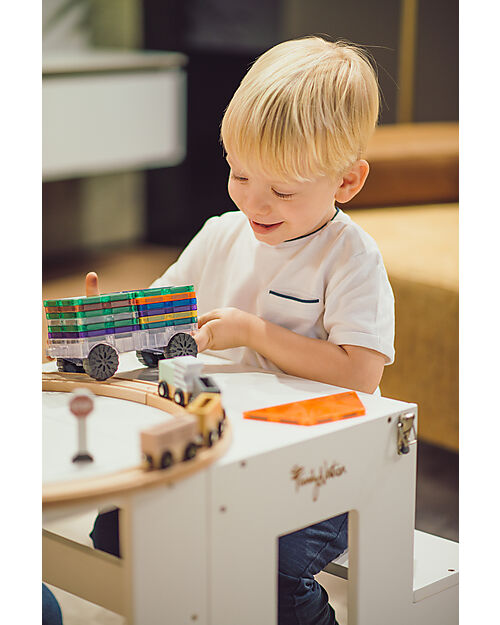 Family Nation Torre Montessori 2 in 1 - Bianco - Convertibile in Tavolo+Sedia Torri Montessoriane_