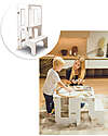 Family Nation Torre Montessori 2 in 1 - Bianco - Convertibile in Tavolo+Sedia Torri Montessoriane_