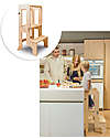 Family Nation Torre Montessori 2 in 1 - Natural - Convertibile in Tavolo+Sedia Torri Montessoriane_