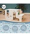 Family Nation Torre Montessori 3 in 1 - Bianco - Lavagna Magnetica e Convertibile in Tavolo+Sedia Torri Montessoriane_