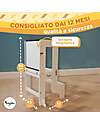 Family Nation Torre Montessori 3 in 1 - Bianco - Lavagna Magnetica e Convertibile in Tavolo+Sedia Torri Montessoriane_