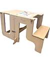 Family Nation Torre Montessori 3 in 1 - Natural - Lavagna Magnetica e Convertibile in Tavolo+Sedia Torri Montessoriane_