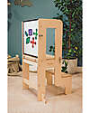Family Nation Torre Montessori 3 in 1 - Natural - Lavagna Magnetica e Convertibile in Tavolo+Sedia Torri Montessoriane_
