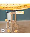 Family Nation Torre Montessori 3 in 1 - Natural - Lavagna Magnetica e Convertibile in Tavolo+Sedia Torri Montessoriane_