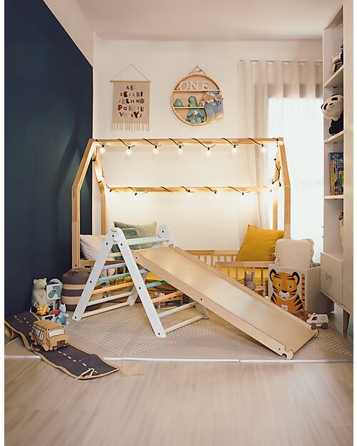 Family Nation Triangolo Montessori Pikler Rainbow - Sunny Beach + Scivolo/Rampa Montessori Rainbow 2 in 1 - Sviluppa Equilibrio e Agilità Giochi Montessoriani