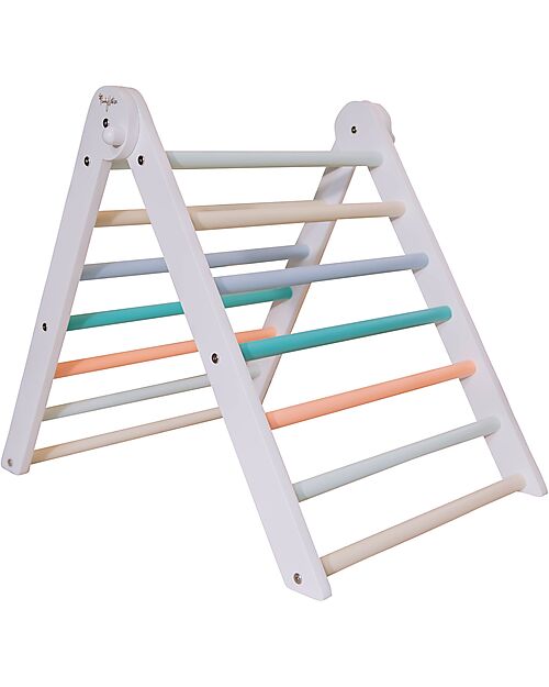 Family Nation Triangolo Montessori Pikler Rainbow - Sunny Beach + Scivolo/Rampa Montessori Rainbow 2 in 1 - Sviluppa Equilibrio e Agilità Giochi Montessoriani