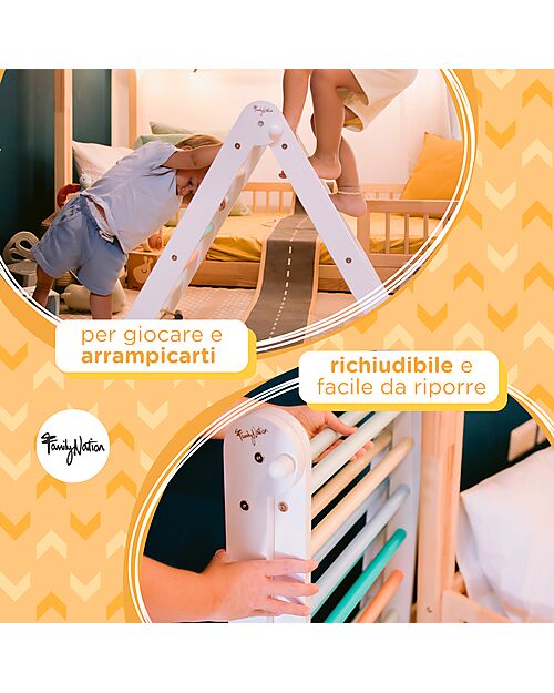 Ette Tete Nuovo Triangolo Pikler Mopitri Modificabile in Legno Mopitri con Rampa, Natural - Il gioco sicuro per piccoli scalatori! unisex (bambini