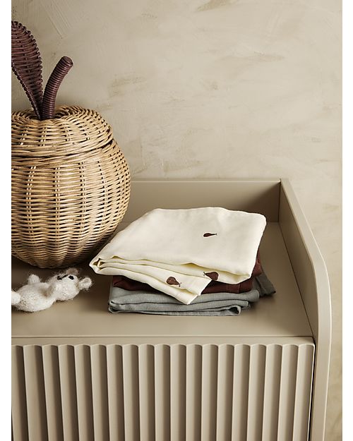 Ferm Living Cesto Portatutto con Coperchio - Mela Small 28 cm - Rattan Cestini in Vimini