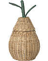 Ferm Living Cesto Portatutto con Coperchio - Pera Large 59 cm - Rattan Cestini in Vimini