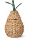 Ferm Living Cesto Portatutto con Coperchio - Pera Small 30 cm - Rattan Cestini in Vimini