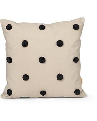 Ferm Living Cuscino a Pois 50x50 cm - Sabbia/Nero - 100% Cotone Bio Cuscini Arredo