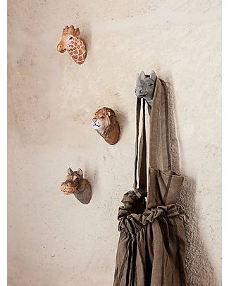 Ferm Living Gancio Appendiabiti - Leone - Legno Intagliato a Mano Appendiabiti