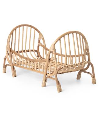 Ferm Living Letto per le Bambole Kuku - Naturale - Rattan e Bambù Accessori Bambole