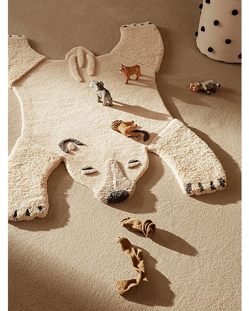 Ferm Living Tappeto Animale in Lana Taftato a Mano - Orso Polare - 118 x 160 cm Tappeti Arredo
