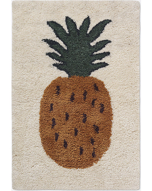 Ferm Living Tappeto Fruiticana in Lana Taftato a Mano - Ananas - 80 x 120 cm Tappeti Arredo