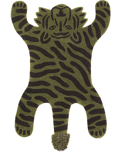 Ferm Living Tappeto Safari in Lana Taftato a Mano - Tigre - 118 x 160 cm Tappeti Arredo