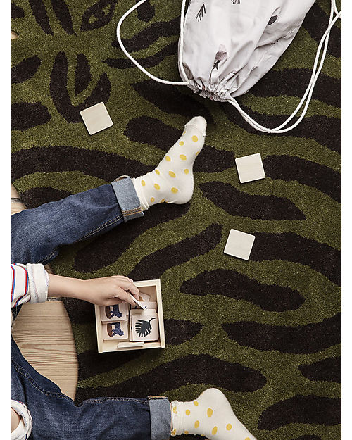 Ferm Living Tappeto Safari in Lana Taftato a Mano - Tigre - 118 x 160 cm Tappeti Arredo