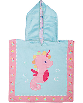 FlapJackKids Accappatoio Poncho Reversibile Cavalluccio Marino+Narvalo - 38x38 cm (0-12mesi) Accappatoi e Asciugamani