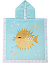 FlapJackKids Accappatoio Poncho Reversibile - Pesce+Medusa (2-6 anni) - 61 x 61 cm Accappatoi e Asciugamani