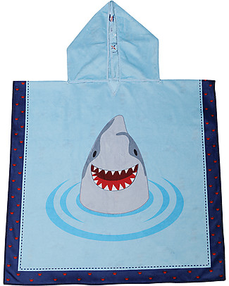 FlapJackKids Accappatoio Poncho Reversibile Squalo+Navi - 61 x 61 cm (2-6 anni) Accappatoi e Asciugamani