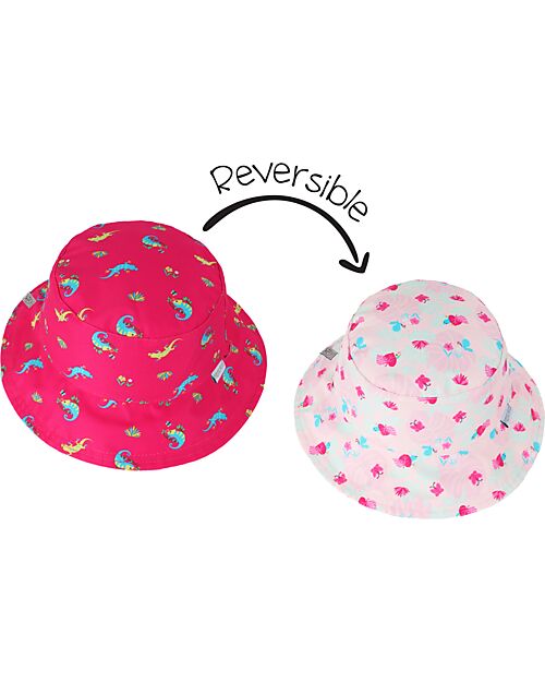 FlapJackKids Baby Cappello Estivo Reversibile Anti-UV SPF 50+ Camaleonte+Tropicale Cappelli Estivi
