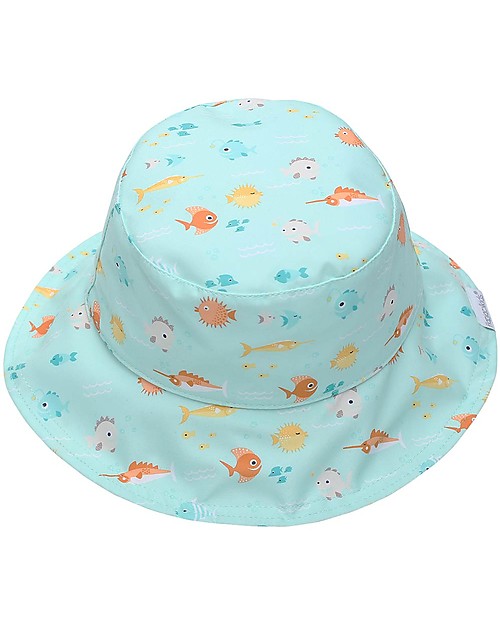 FlapJackKids Baby Cappello Estivo Reversibile Anti-UV SPF 50+ Pesce+Medusa Cappelli Estivi