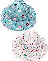 FlapJackKids Baby Cappello Estivo Reversibile Anti-UV SPF 50+ Zoo Rosa Cappelli Estivi