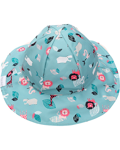 FlapJackKids Baby Cappello Estivo Reversibile Anti-UV SPF 50+ Zoo Rosa Cappelli Estivi