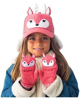 FlapJackKids Berretto 3D con Paraorecchie in Tessuto Sherpa - Cervo Cappelli Invernali
