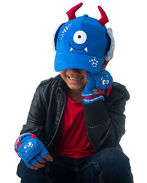 FlapJackKids Berretto 3D con Paraorecchie in Tessuto Sherpa - Mostri Cappelli Invernali