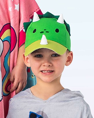 FlapJackKids Berretto Estivo 3D con Visiera - Dinosauri - Cotone Elasticizzato (4-6 anni) Cappelli Estivi