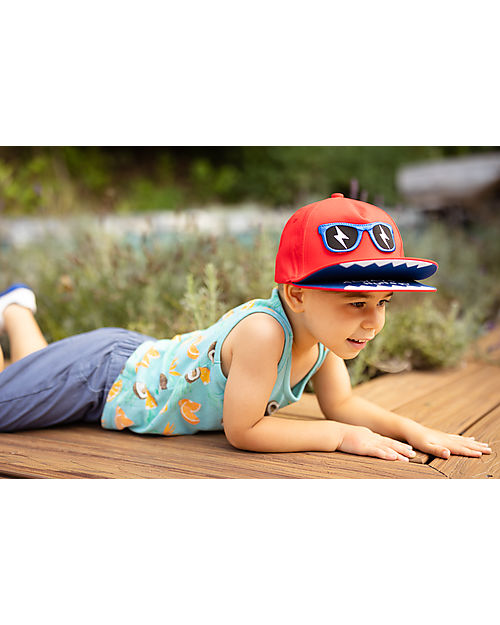 FlapJackKids Berretto Estivo 3D con Visiera - Mostro - Cotone Elasticizzato (4-6 anni) Cappelli Estivi