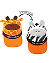 FlapJackKids Berretto Visiera Estivo Anti-UV SPF 50 - Giraffa+Zebra - 100% cotone Cappelli Estivi