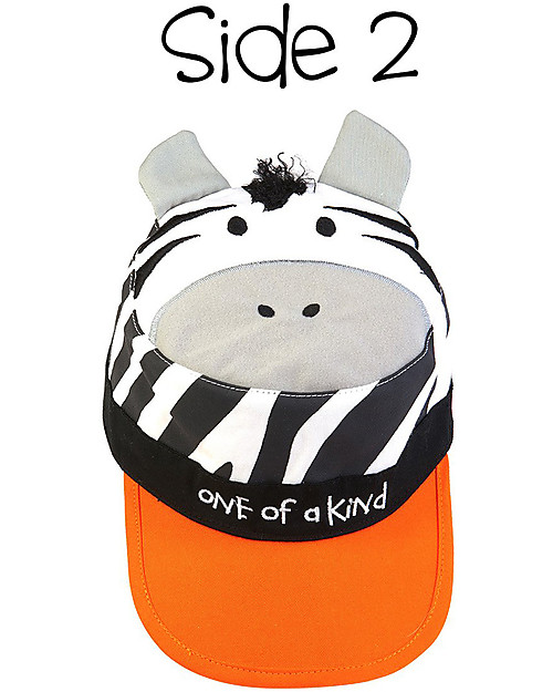 FlapJackKids Berretto Visiera Estivo Anti-UV SPF 50 - Giraffa+Zebra - 100% cotone Cappelli Estivi