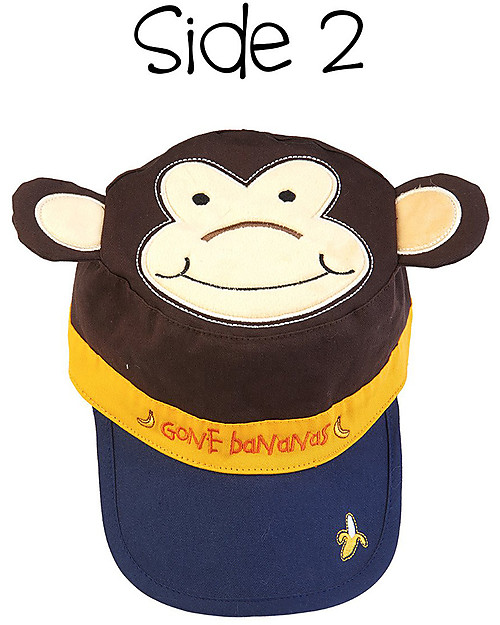 FlapJackKids Berretto Visiera Estivo Anti-UV SPF 50 - Leone+Scimmia - 100% cotone Cappelli Estivi