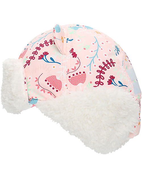 FlapJackKids Cappello Aviatore Idrorepellente e Antivento - Fiori - Morbido Tessuto Sherpa Cappelli Invernali