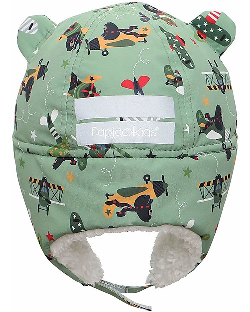 FlapJackKids Cappello Aviatore Idrorepellente e Antivento - Orso - Morbido Tessuto Sherpa Cappelli Invernali