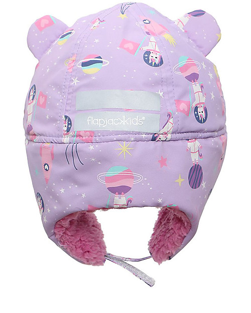 FlapJackKids Cappello Aviatore Idrorepellente e Antivento - Unicorno Lilla - Morbido Tessuto Sherpa Cappelli Invernali