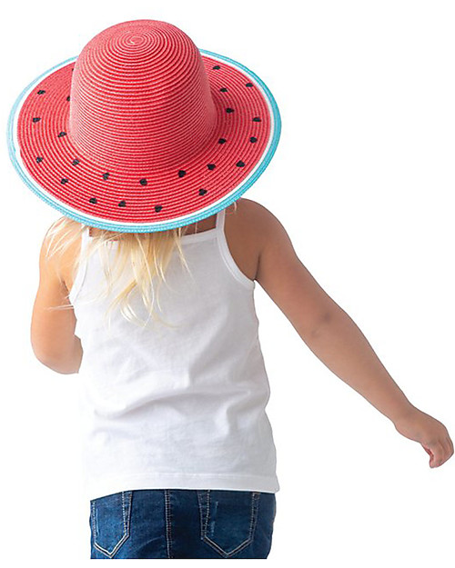 FlapJackKids Cappello di Paglia Anti-UV SPF 50+ - Anguria Cappelli Estivi