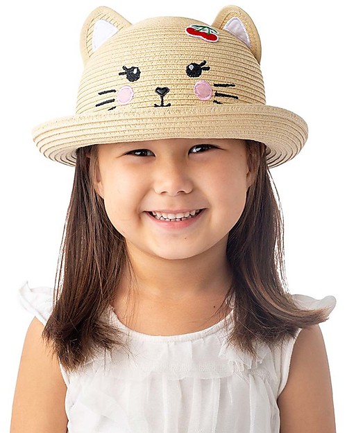 FlapJackKids Cappello di Paglia Anti-UV SPF 50+ - Gatto Cappelli Estivi