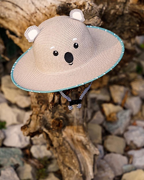 FlapJackKids Cappello di Paglia Anti-UV SPF 50+ - Koala Cappelli Estivi