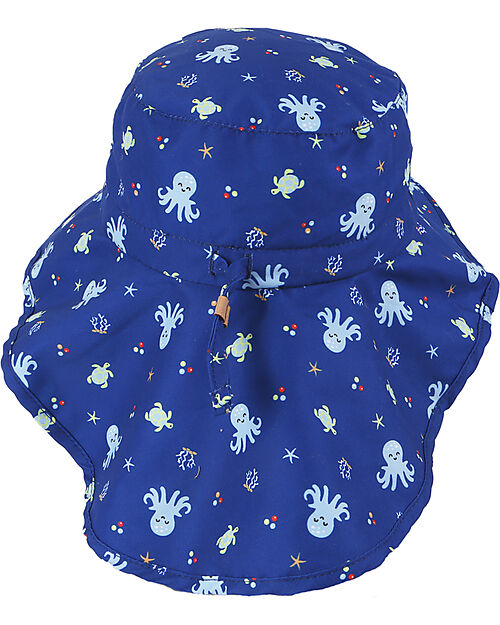 FlapJackKids Cappello Estivo con Paracollo - Anti-UV SPF50+ - Polpo Cappelli Estivi