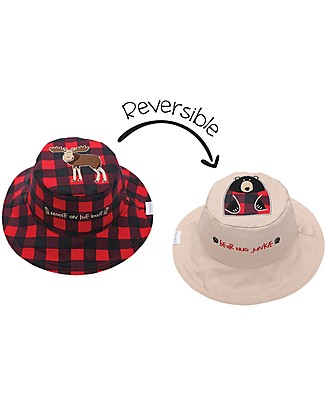 FlapJackKids Cappello di Paglia Anti-UV SPF 50+ - Orso unisex (bambini)