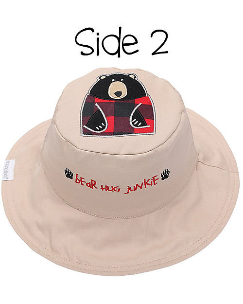 FlapJackKids Cappello Estivo Reversibile Anti-UV SPF 50+ Alce+Orso - 100% cotone Cappelli Estivi