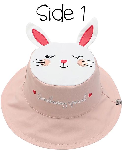 FlapJackKids Cappello Estivo Reversibile Anti-UV SPF 50+ - Bunny+Deer - 100% Cotone Cappelli Estivi