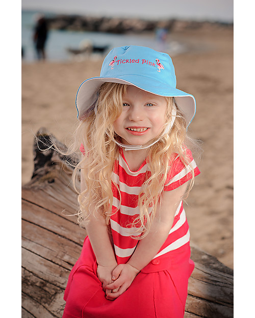FlapJackKids Cappello Estivo Reversibile Anti-UV SPF 50+, Delfino+Fenicottero - 100% cotone Cappelli Estivi